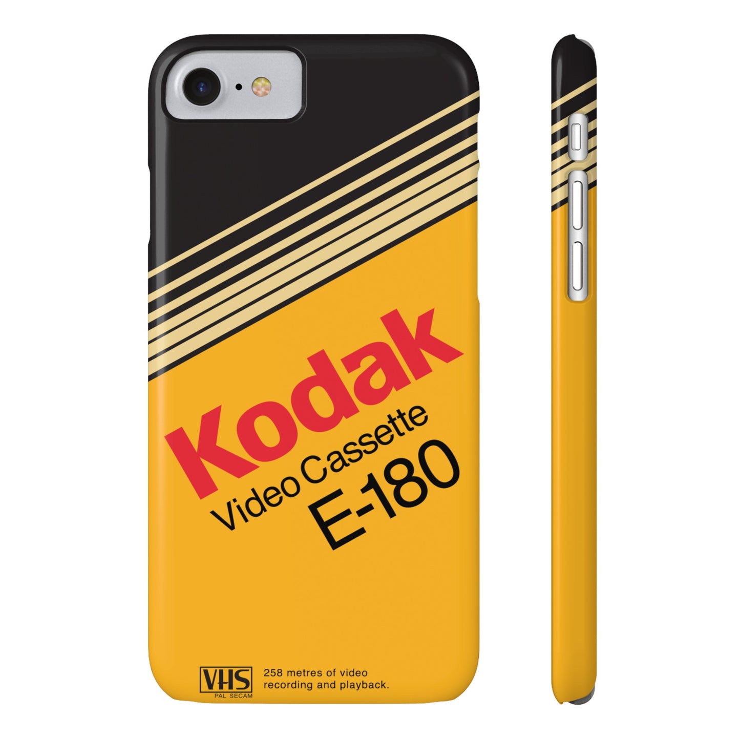 VHS Visions - retro Kodak E180 VHS tape inspired slim iPhone cases