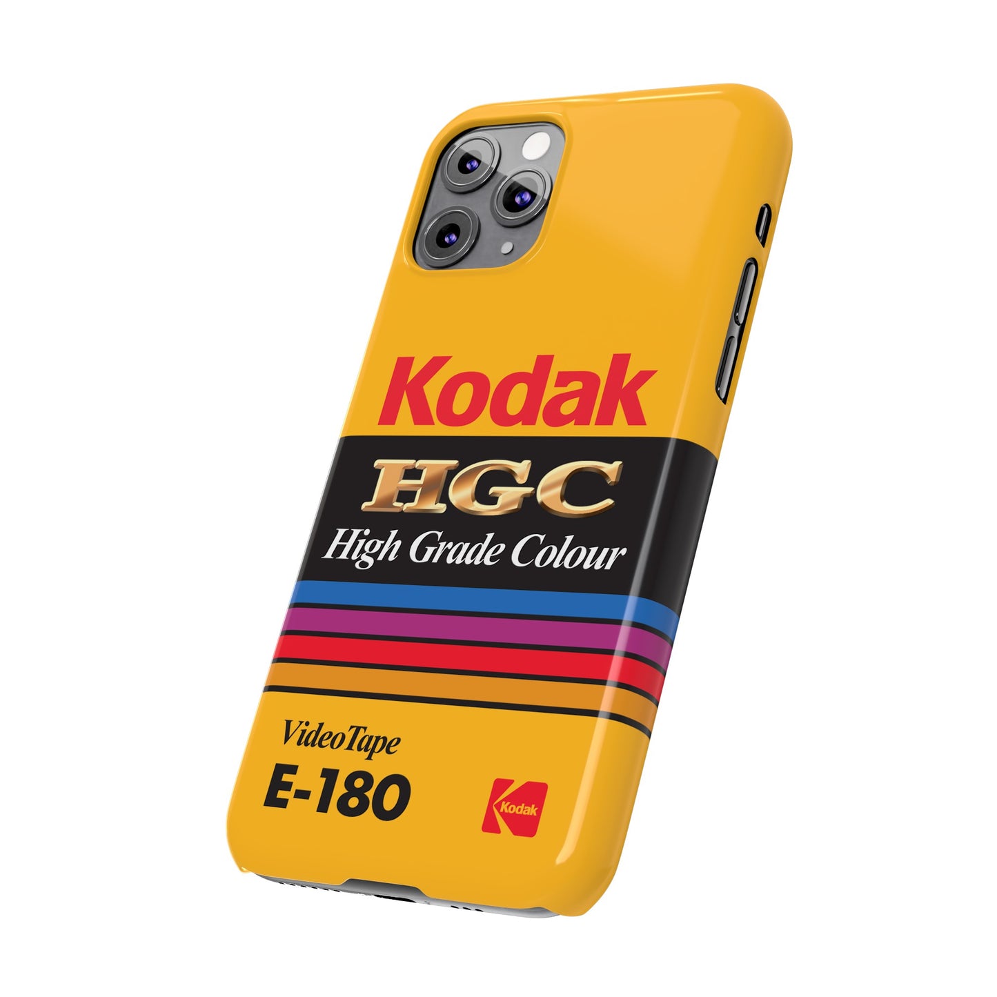 VHS Visions - retro Kodak HGC High Grade Colour E-180 VHS tape inspired slim iPhone cases