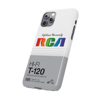 VHS Visions - retro RCA HI FI T-120 VHS tape inspired slim iPhone cases
