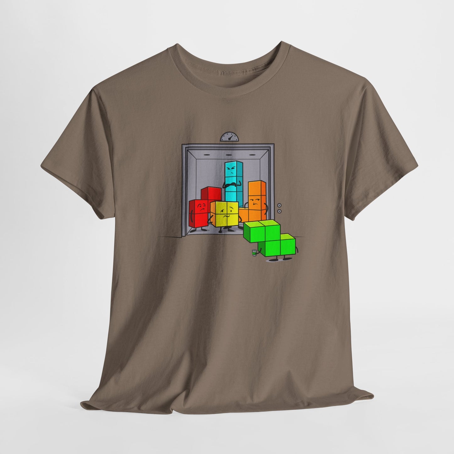 NES Tetris-inspired crowded elevator character mascot unisex t-shirt