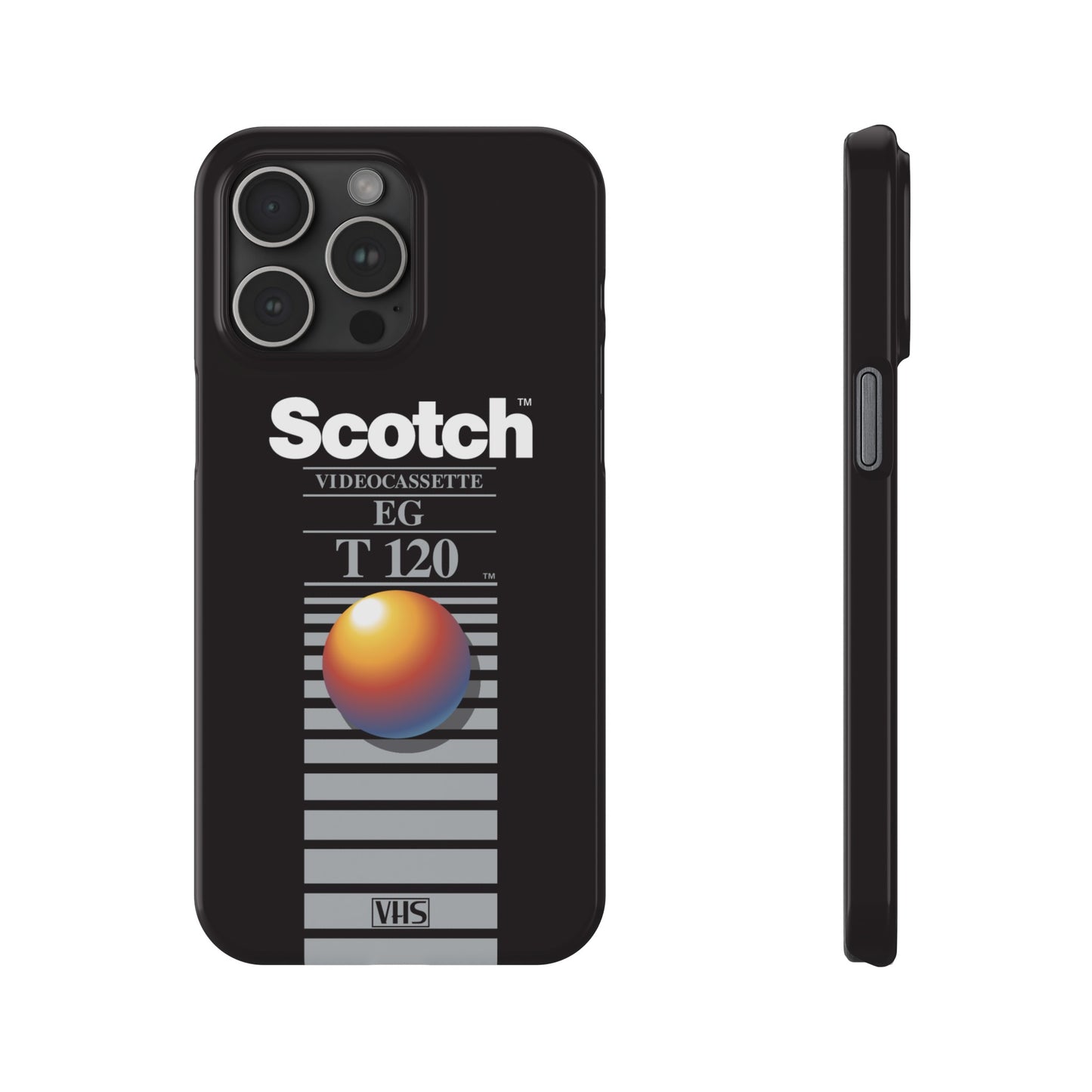 VHS Visions - retro Scotch EG T120 VHS tape inspired slim iPhone cases