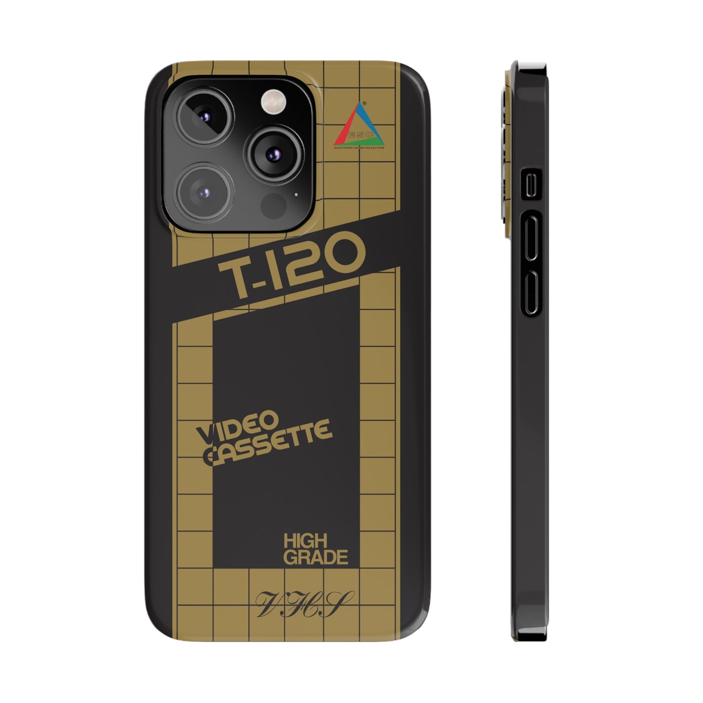 VHS Visions - retro ESC T-120 VHS tape inspired slim iPhone cases