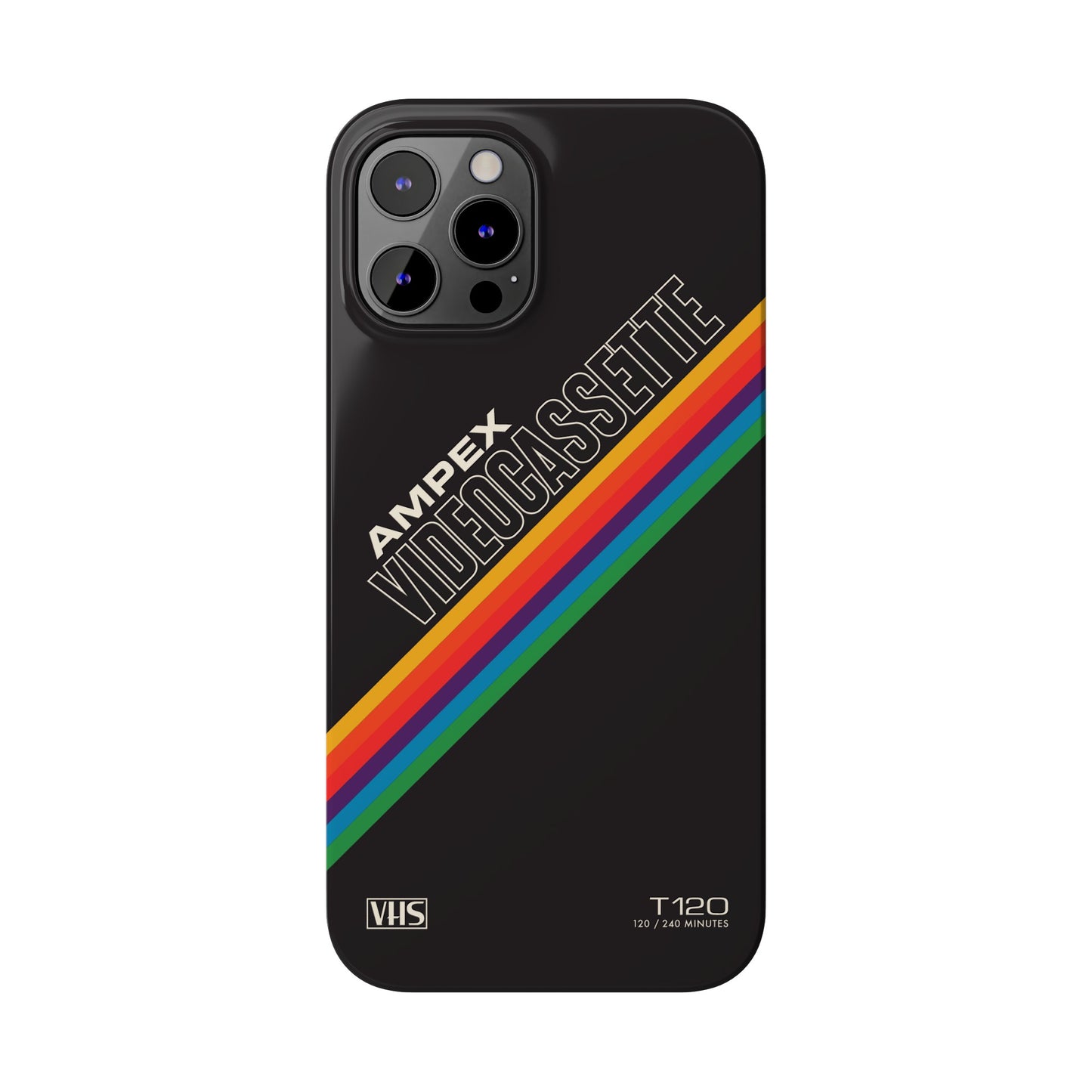 VHS Visions - retro AMPEX T-120 VHS tape inspired slim iPhone cases