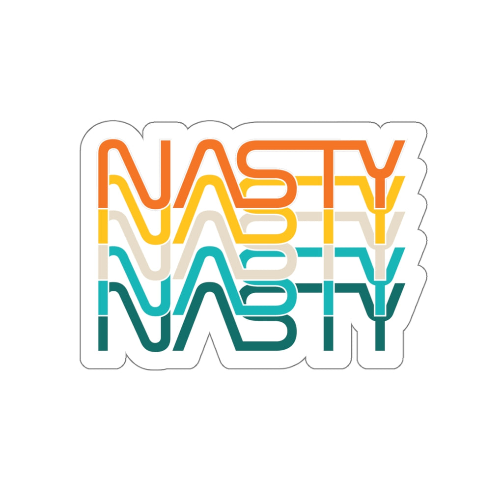 NASTY offset vintage NASA logo inspired die-cut stickers - Rerun Designs