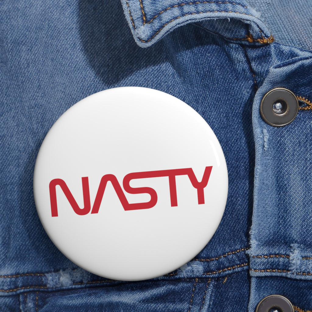 NASTY vintage NASA logo inspired pin buttons - Rerun Designs