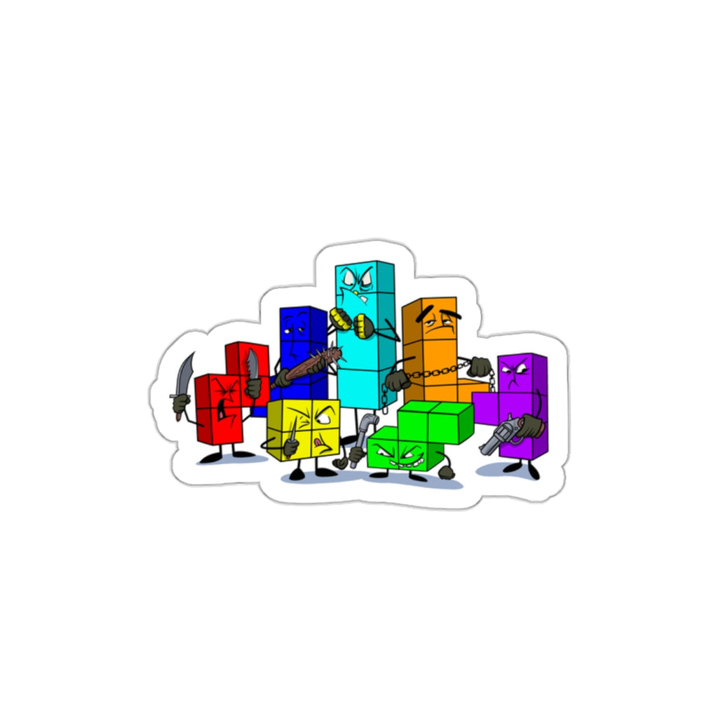 NES Tetris-inspired "Original Video Game Gangsters" vinyl die-cut stickers - Rerun Designs