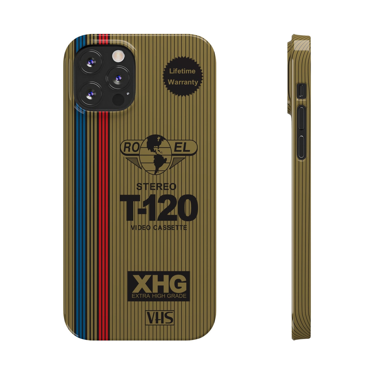 VHS Visions - retro RO EL stereo T-120 VHS tape inspired slim iPhone cases