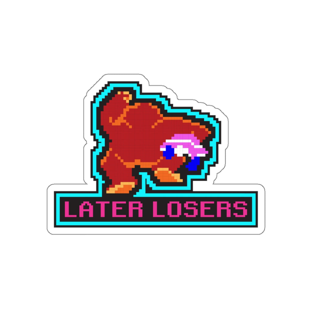 8-bit Legends: DonkeyKong "LATER LOSERS" die-cut stickers - Rerun Designs