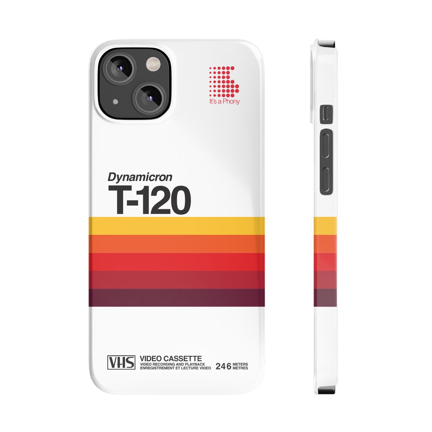 VHS Visions - retro Sony Dynamicron T120 VHS tape inspired slim iPhone cases