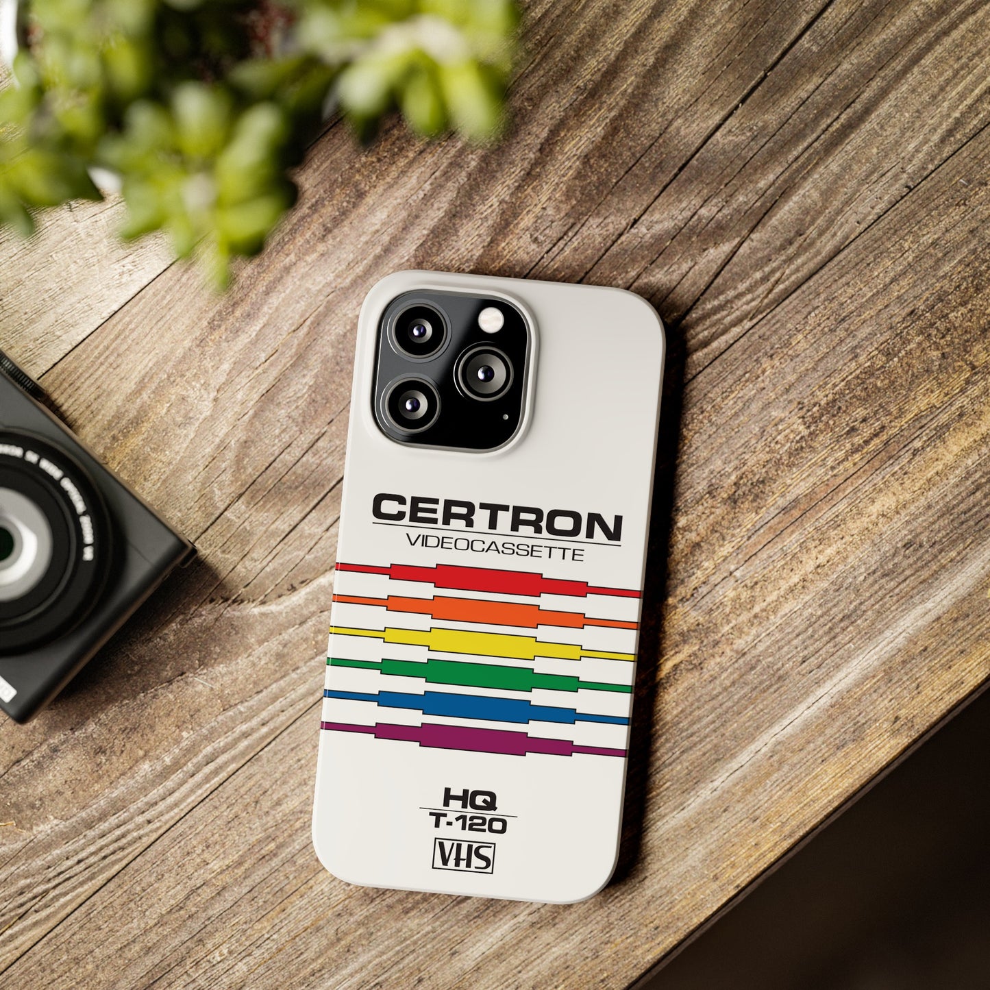VHS Visions - retro Certron HQ T-120 VHS tape inspired slim iPhone cases