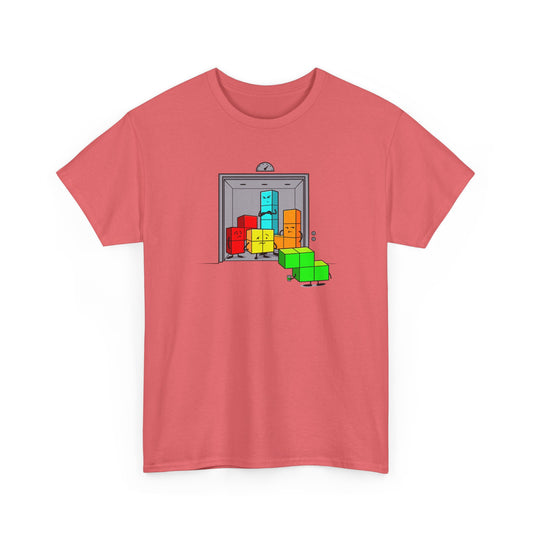 NES Tetris-inspired crowded elevator character mascot unisex t-shirt