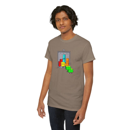 NES Tetris-inspired crowded elevator character mascot unisex t-shirt