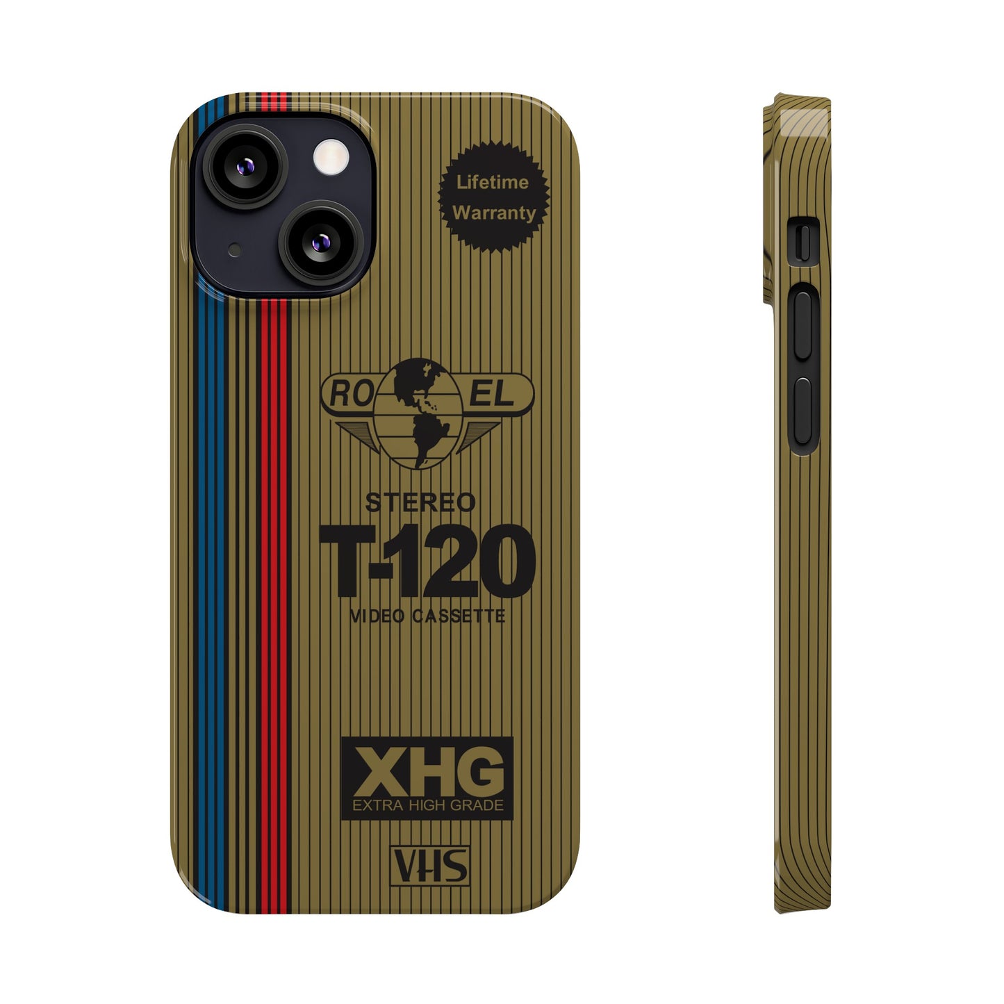VHS Visions - retro RO EL stereo T-120 VHS tape inspired slim iPhone cases