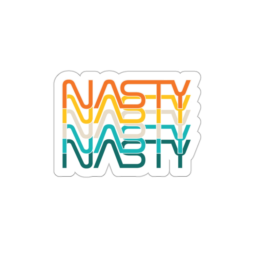 NASTY offset vintage NASA logo inspired die-cut stickers - Rerun Designs