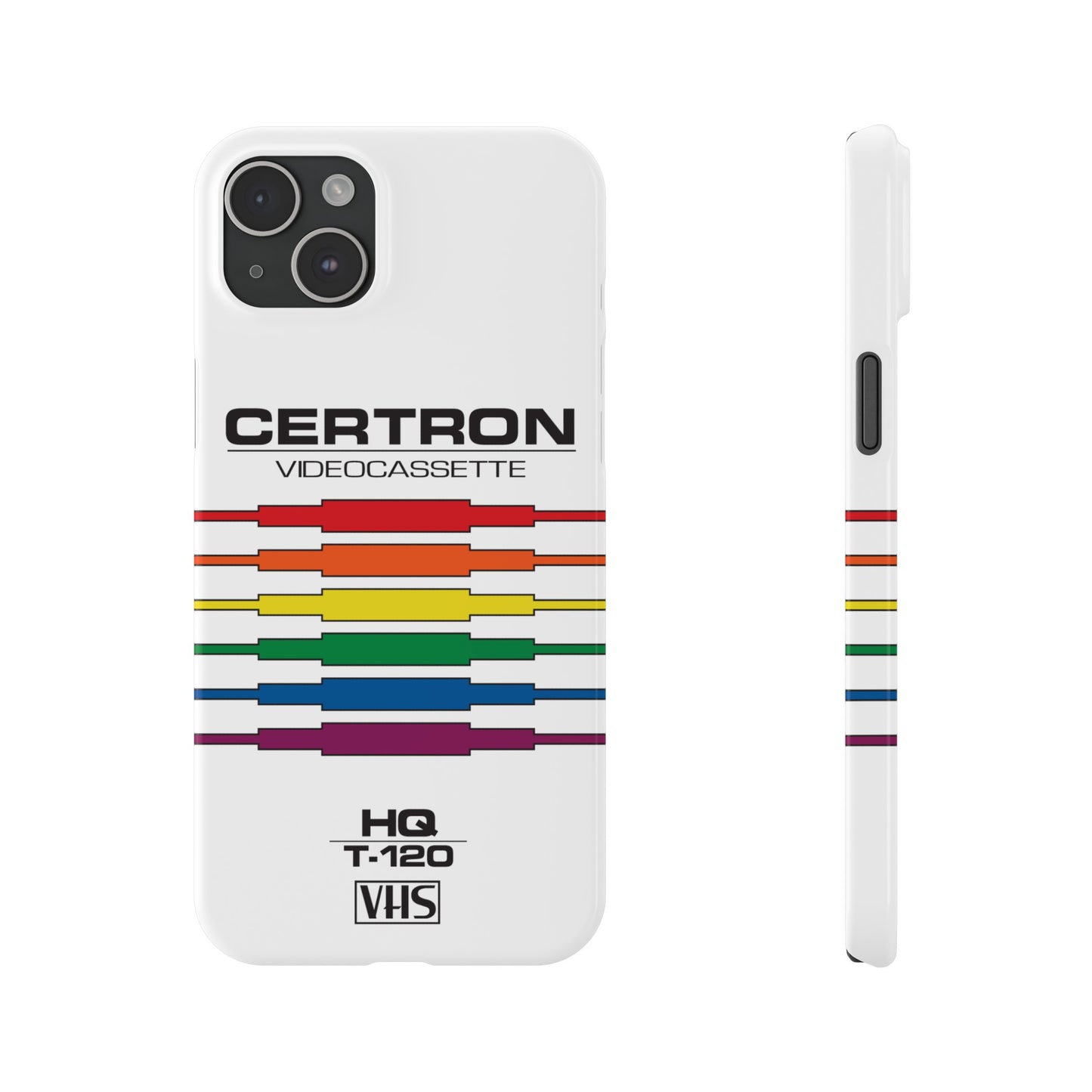 VHS Visions - retro Certron HQ T-120 VHS tape inspired slim iPhone cases
