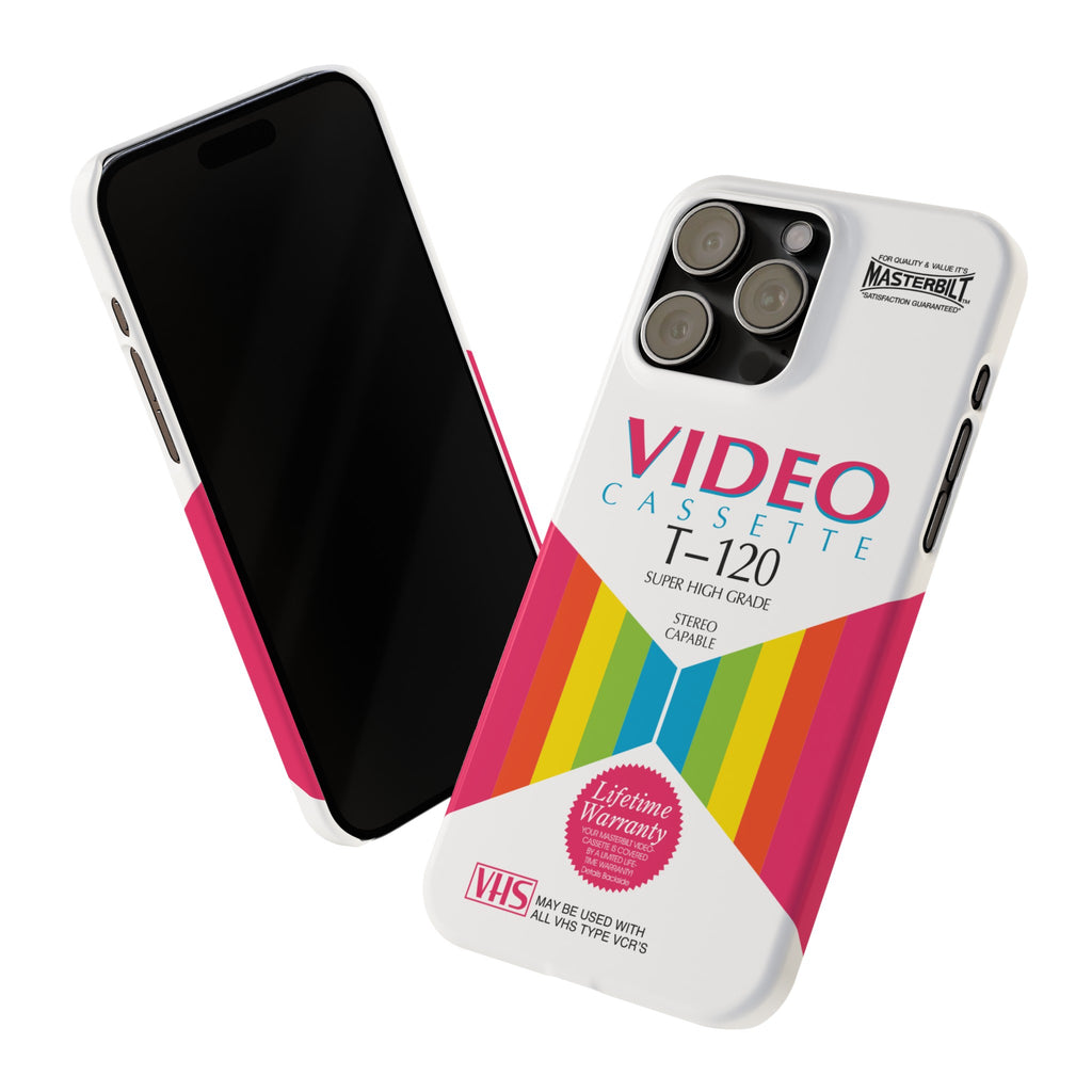 VHS Visions - retro Masterbilt T-120 Super High Grade VHS tape inspired slim iPhone cases