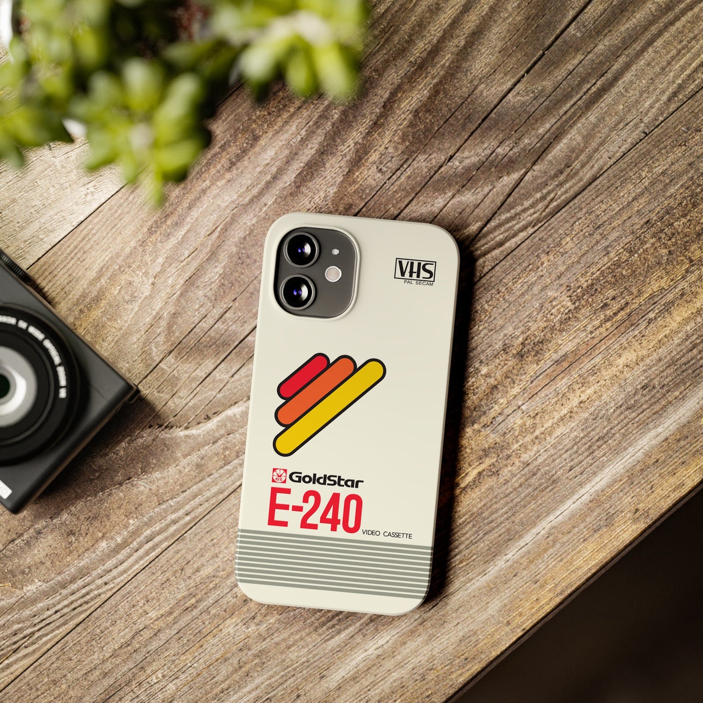 VHS Visions - retro Goldstar E-240 VHS tape inspired slim iPhone cases