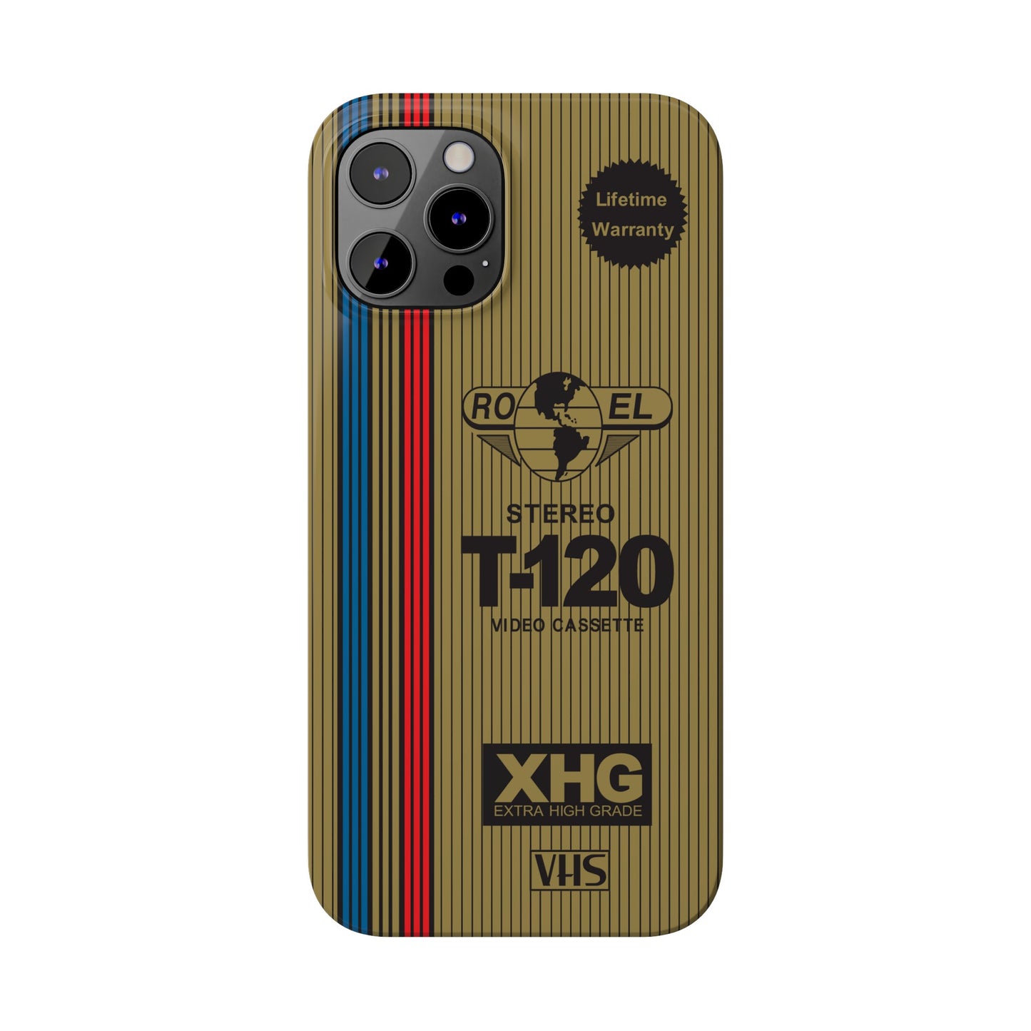 VHS Visions - retro RO EL stereo T-120 VHS tape inspired slim iPhone cases