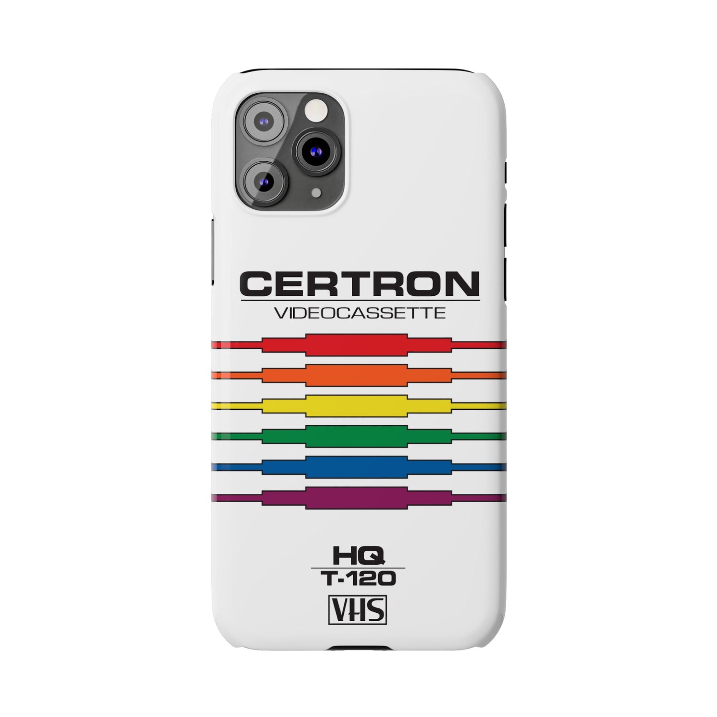 VHS Visions - retro Certron HQ T-120 VHS tape inspired slim iPhone cases