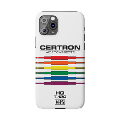 VHS Visions - retro Certron HQ T-120 VHS tape inspired slim iPhone cases