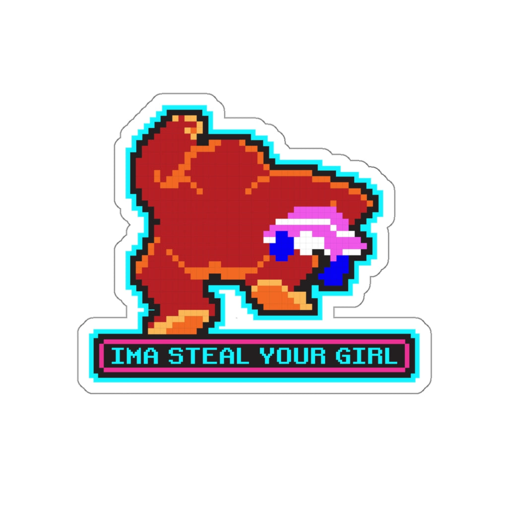 8-bit Legends: DonkeyKong "IMA STEAL YOUR GIRL" die-cut stickers - Rerun Designs