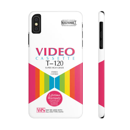 VHS Visions - retro Masterbilt T-120 Super High Grade VHS tape inspired slim iPhone cases