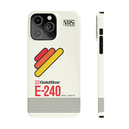 VHS Visions - retro Goldstar E-240 VHS tape inspired slim iPhone cases