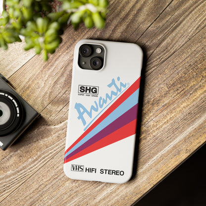 VHS Visions - retro Avanti SHG VHS tape inspired slim iPhone cases