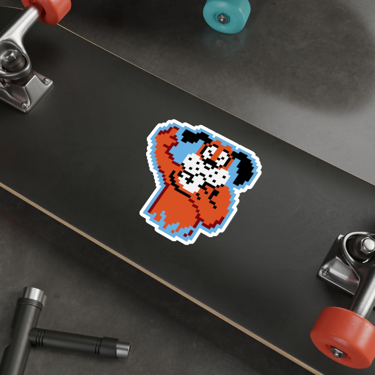 8-bit Legends: Duck Hunt "Flipping the Bird" die-cut stickers