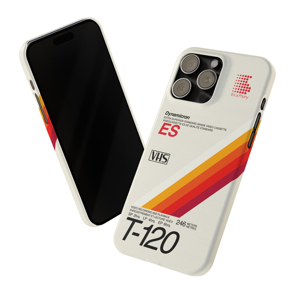 VHS Visions - retro Sony ES T-120 VHS tape inspired slim iPhone cases