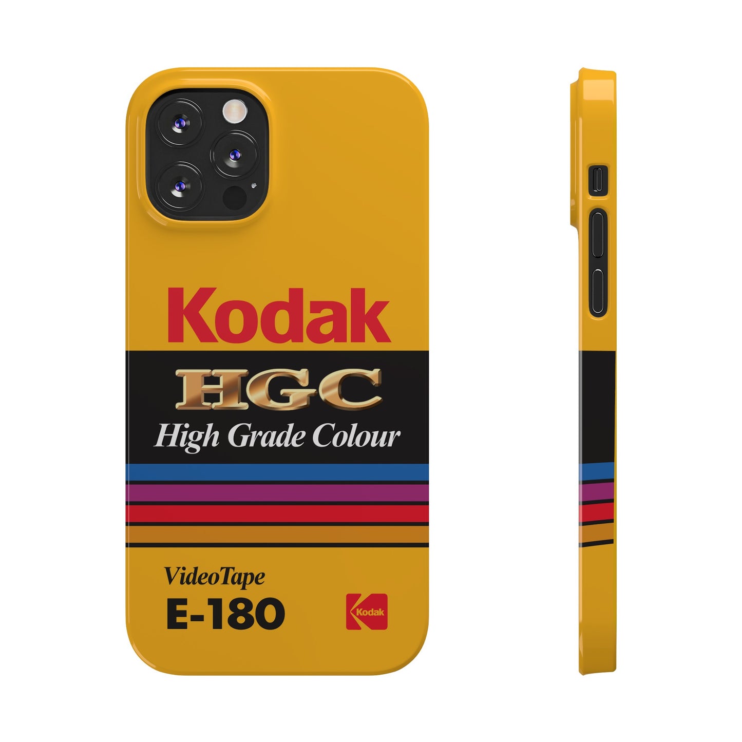 VHS Visions - retro Kodak HGC High Grade Colour E-180 VHS tape inspired slim iPhone cases