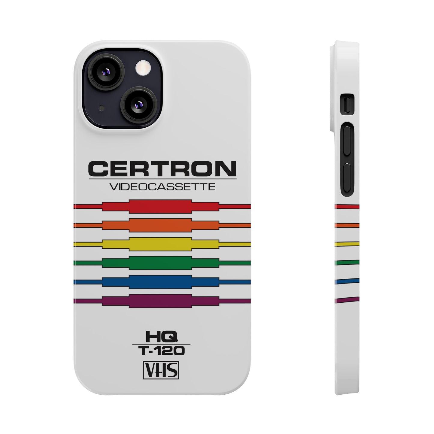VHS Visions - retro Certron HQ T-120 VHS tape inspired slim iPhone cases