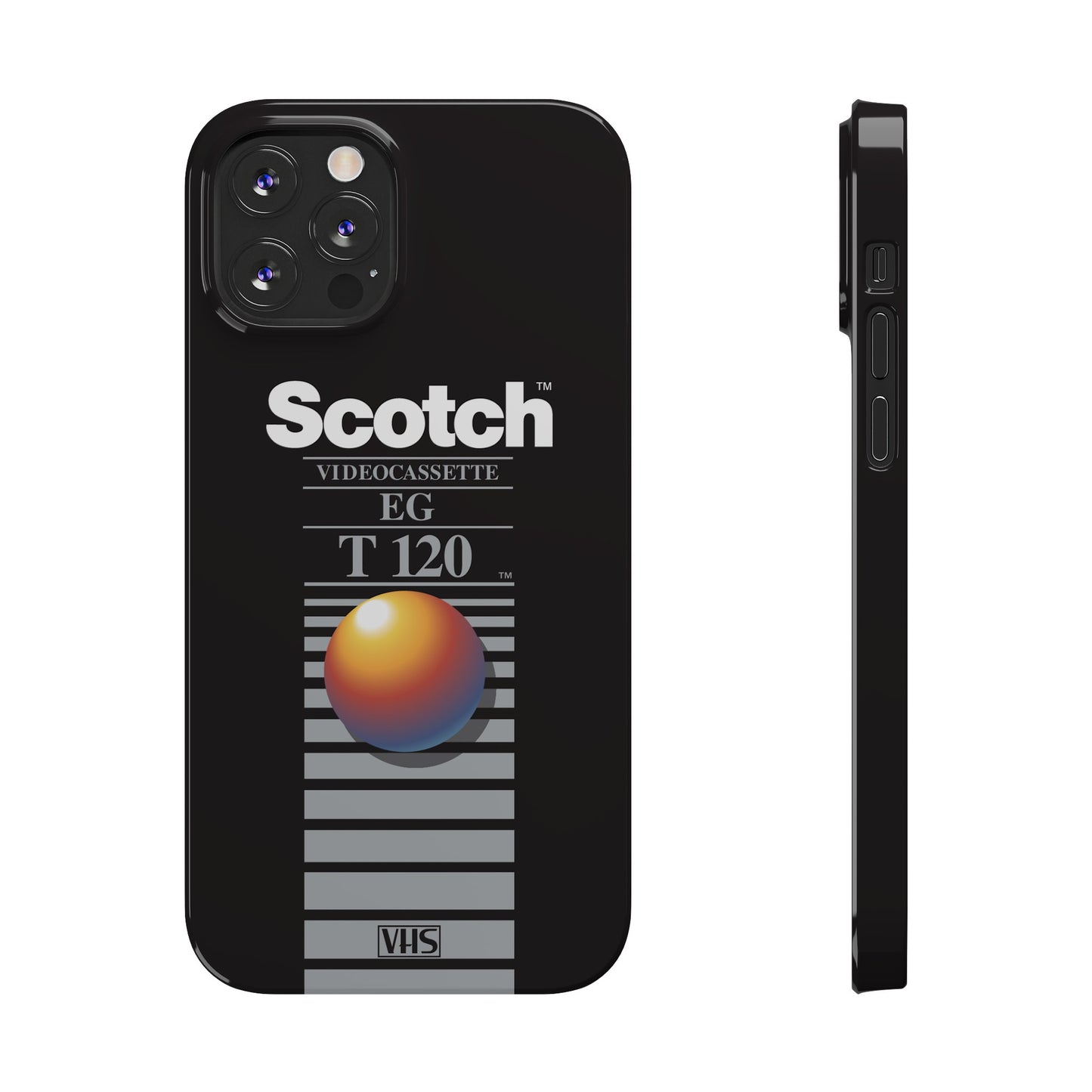 VHS Visions - retro Scotch EG T120 VHS tape inspired slim iPhone cases