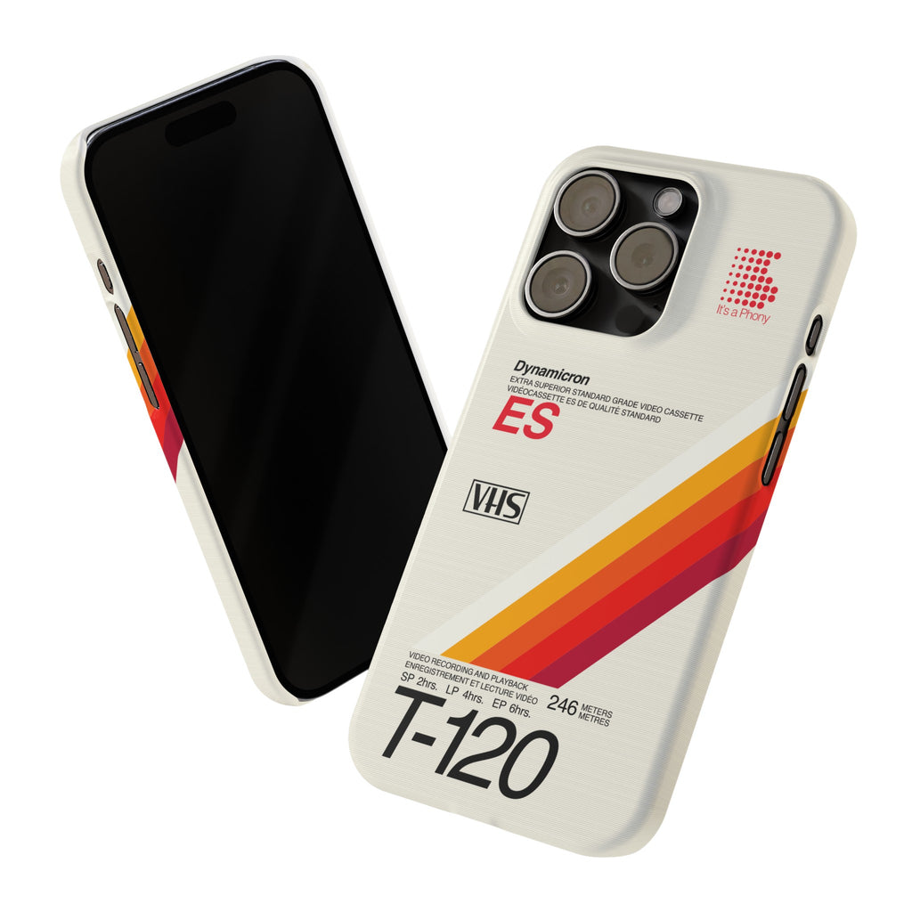 VHS Visions - retro Sony ES T-120 VHS tape inspired slim iPhone cases