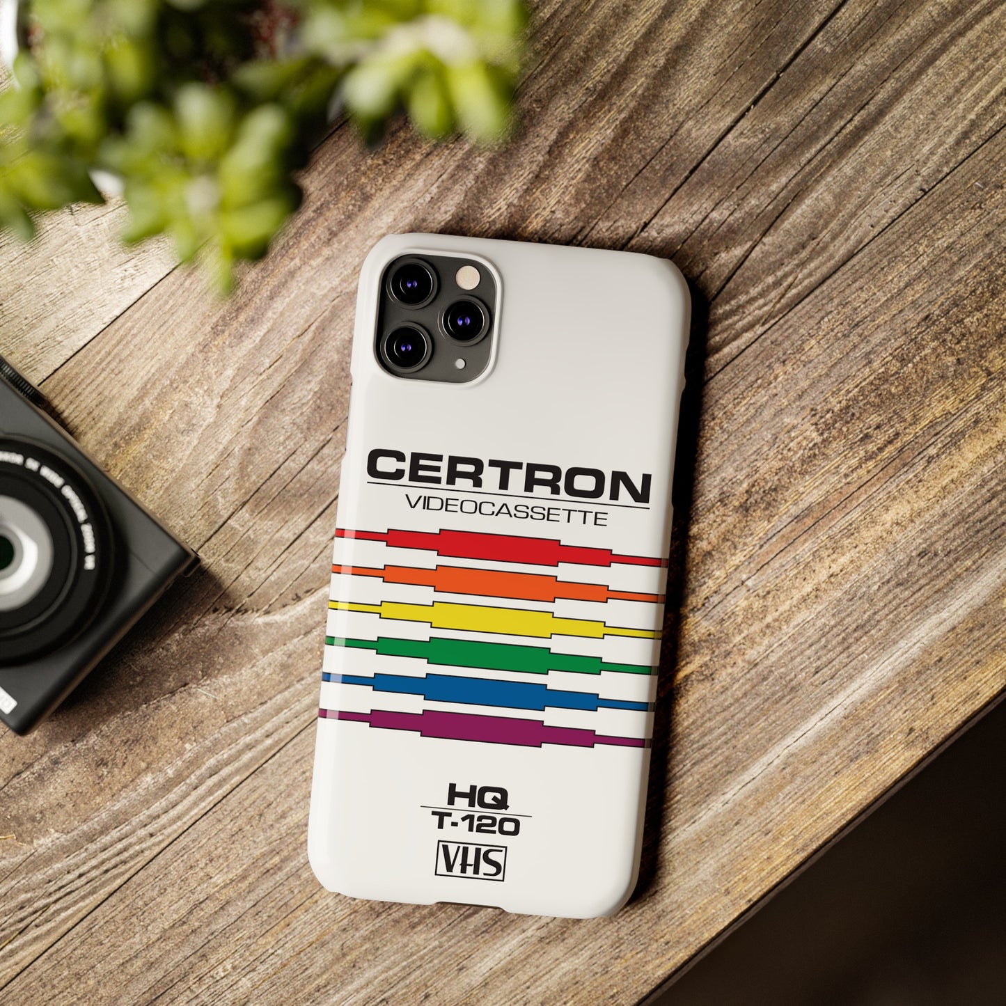 VHS Visions - retro Certron HQ T-120 VHS tape inspired slim iPhone cases