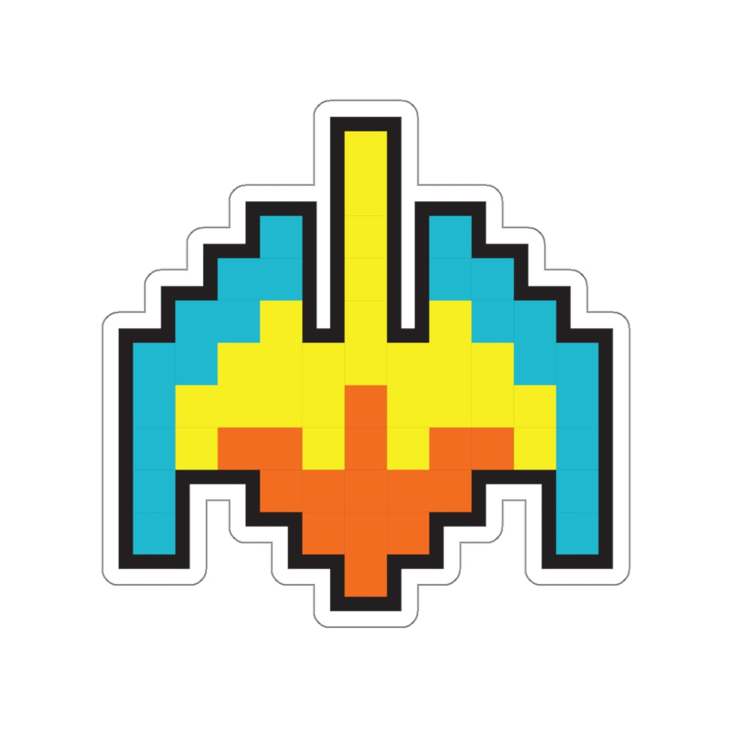 8-bit Legends: Galaga Galaxian Flagship die-cut stickers - Rerun Designs