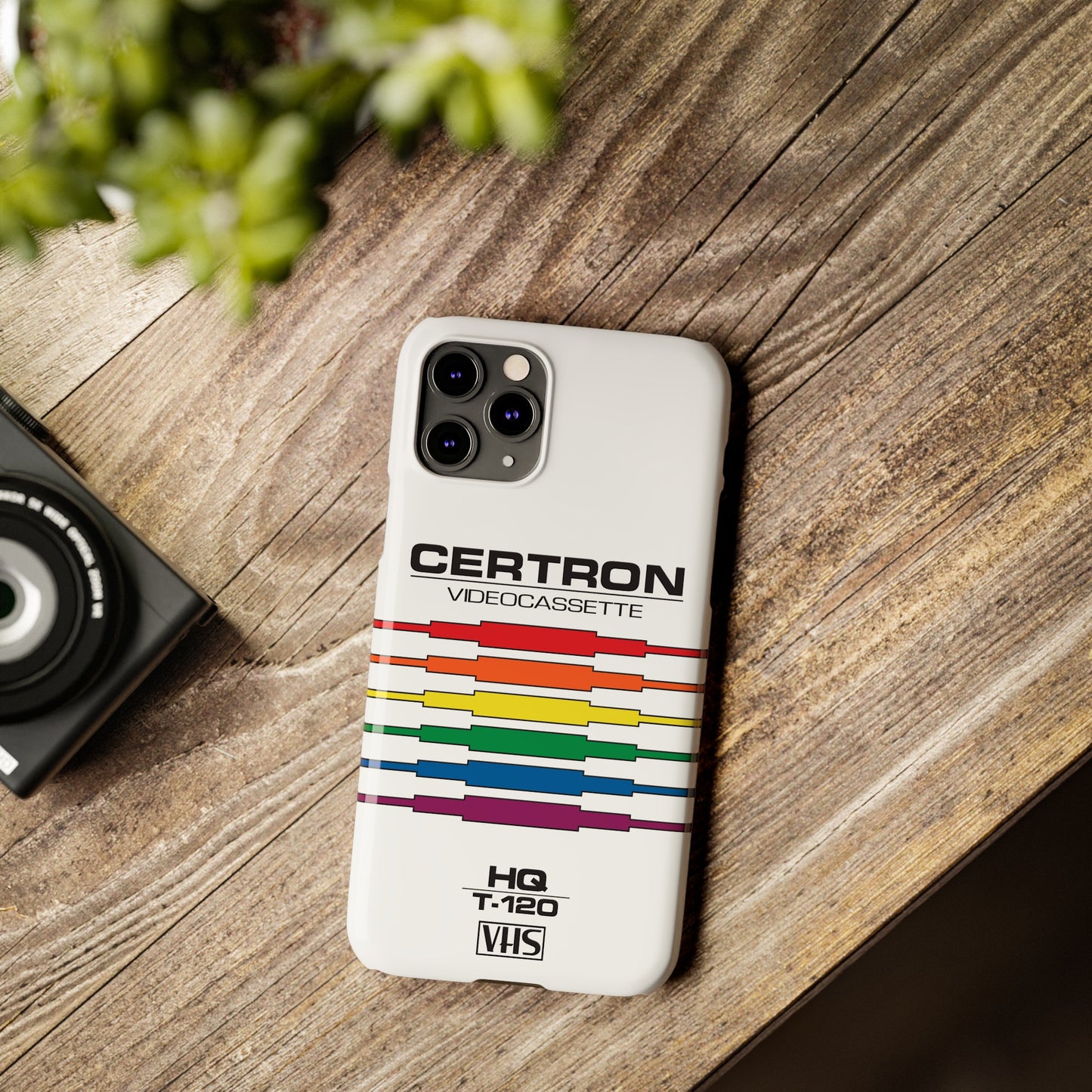 VHS Visions - retro Certron HQ T-120 VHS tape inspired slim iPhone cases