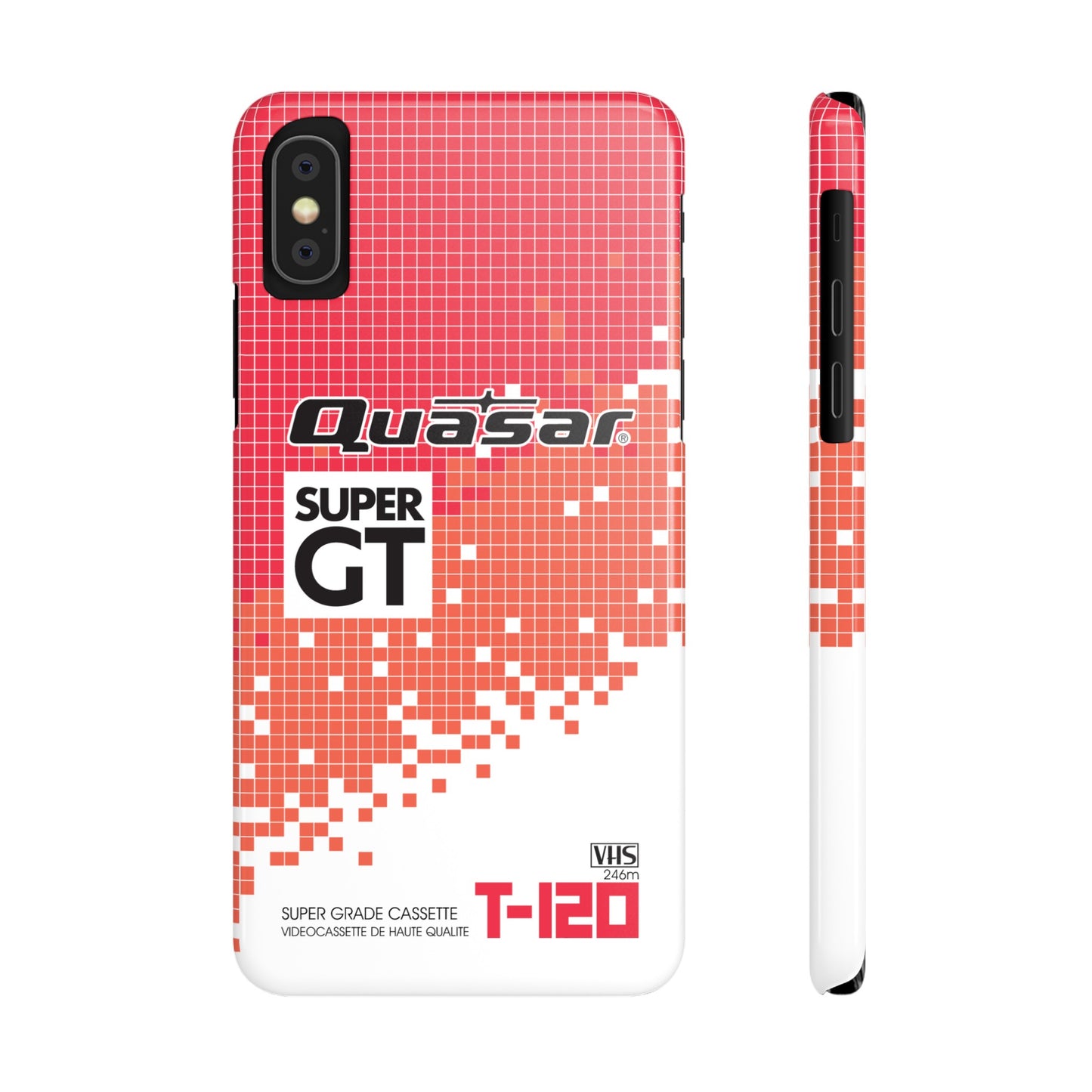 VHS Visions - retro Quasar Super GT T-120 VHS tape inspired slim iPhone cases