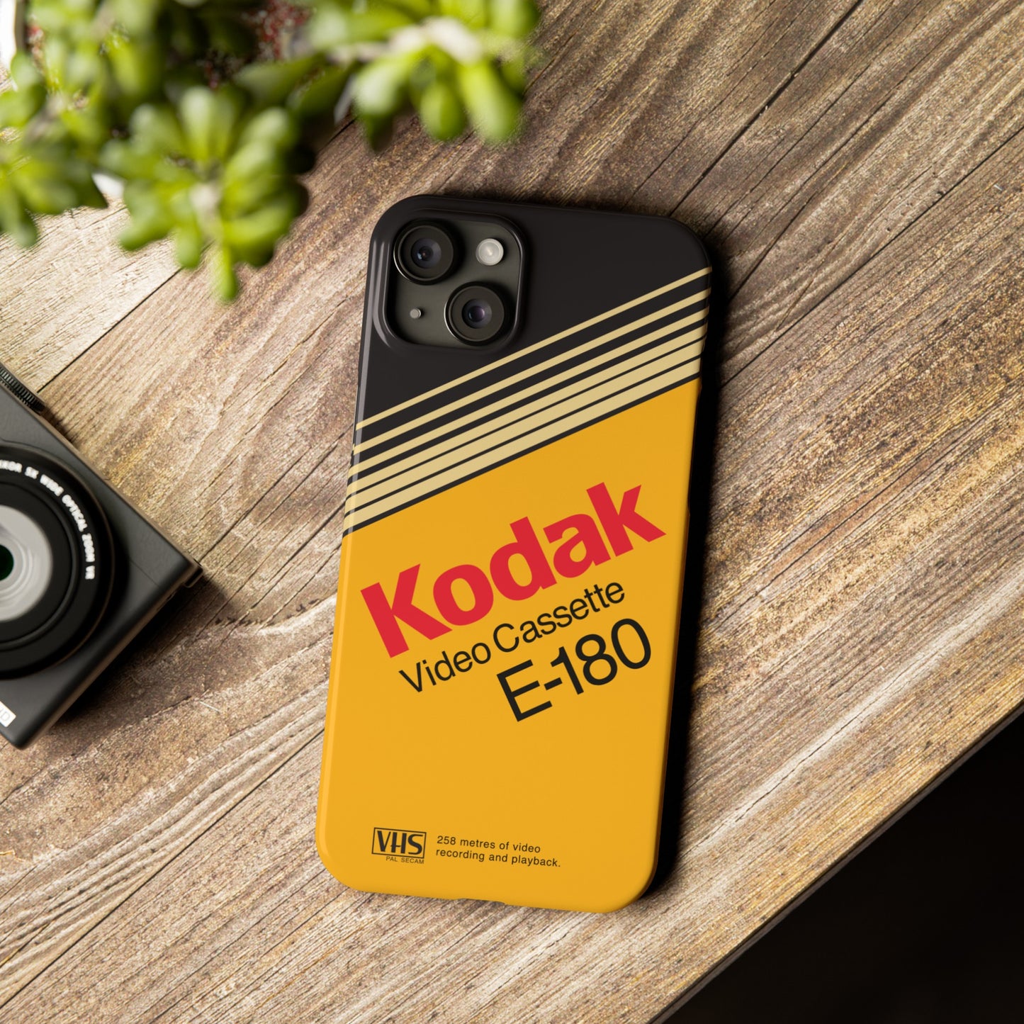 VHS Visions - retro Kodak E180 VHS tape inspired slim iPhone cases