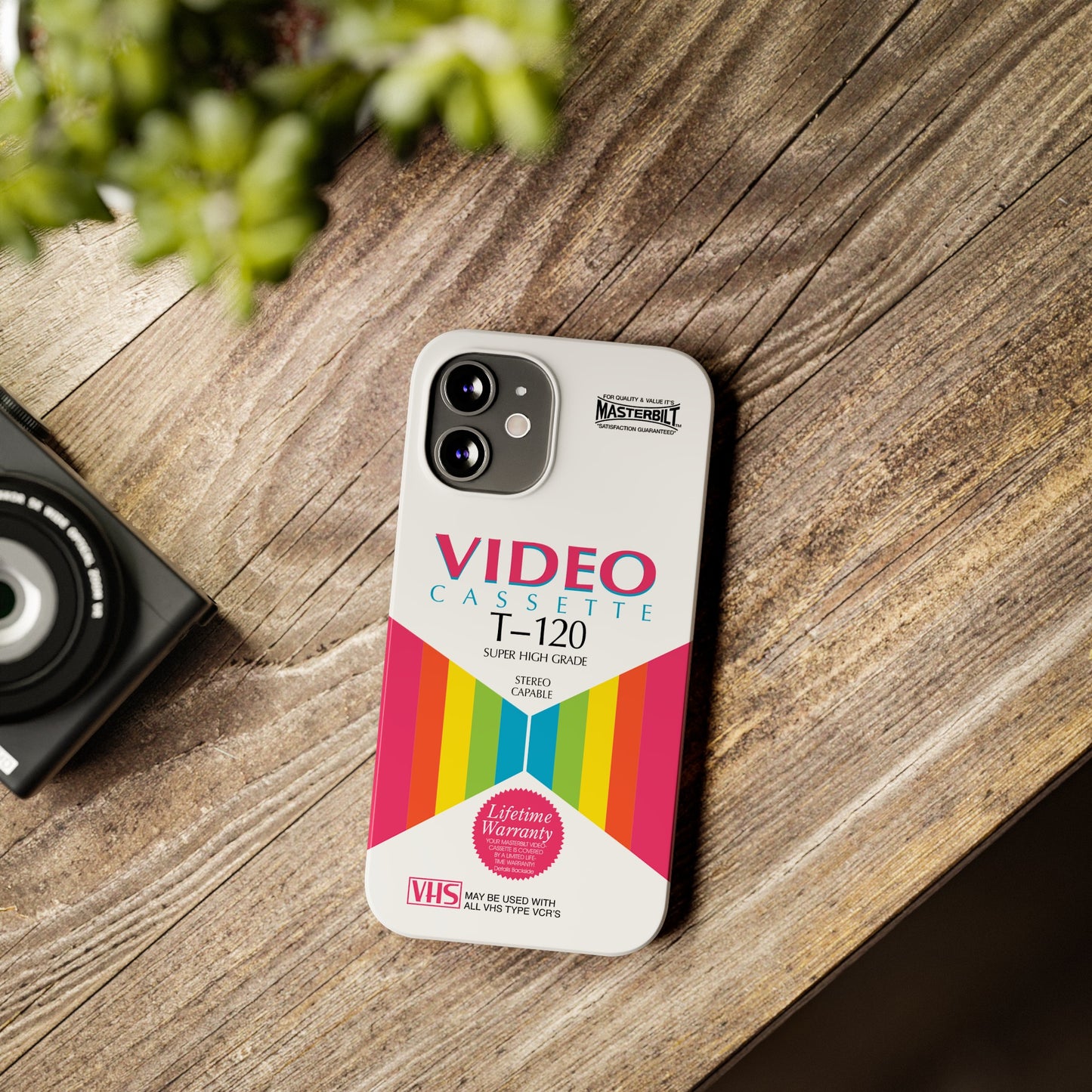 VHS Visions - retro Masterbilt T-120 Super High Grade VHS tape inspired slim iPhone cases