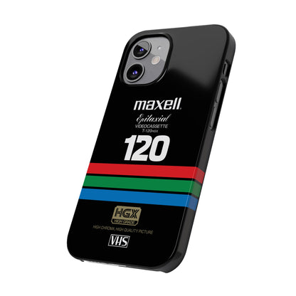 VHS Visions - retro Maxell Epitaxial T-120HGX VHS tape inspired slim iPhone cases