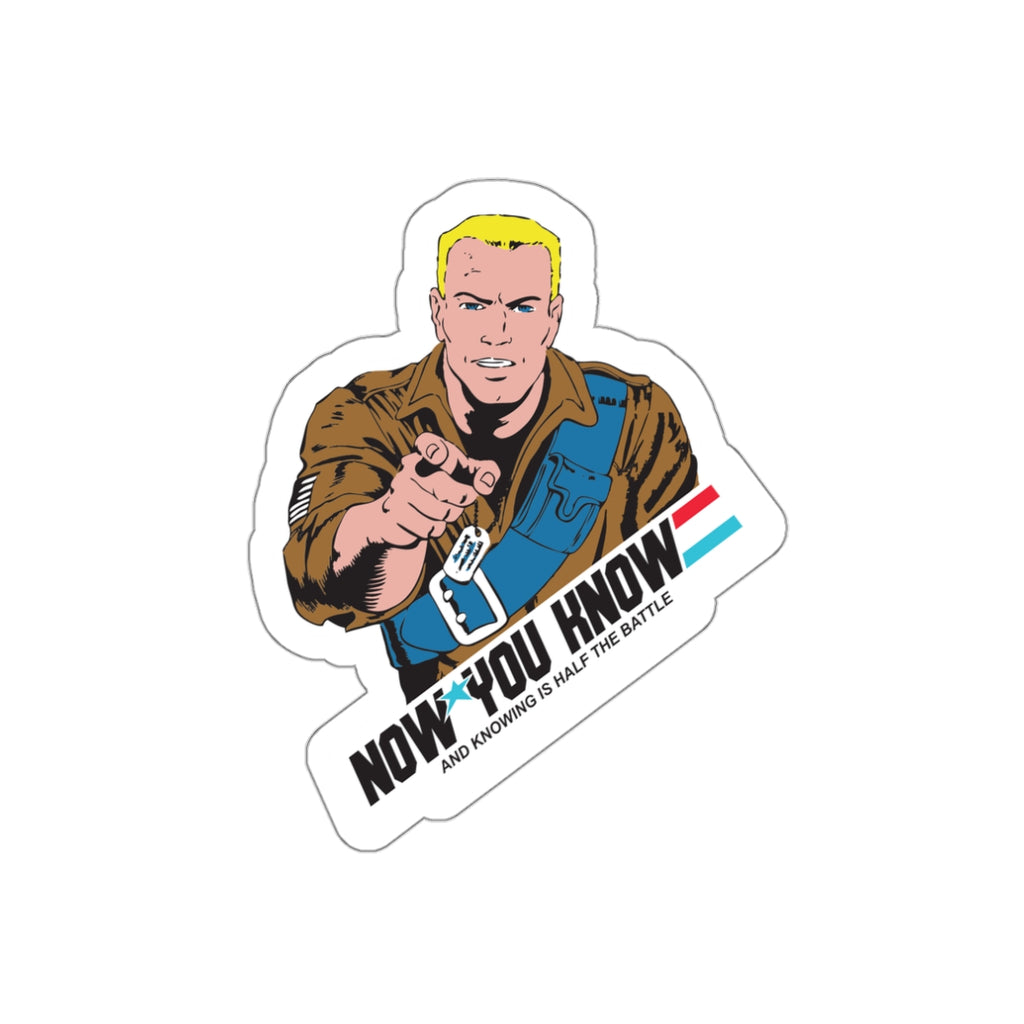 GI Joe Duke "Now You Know" die-cut stickers