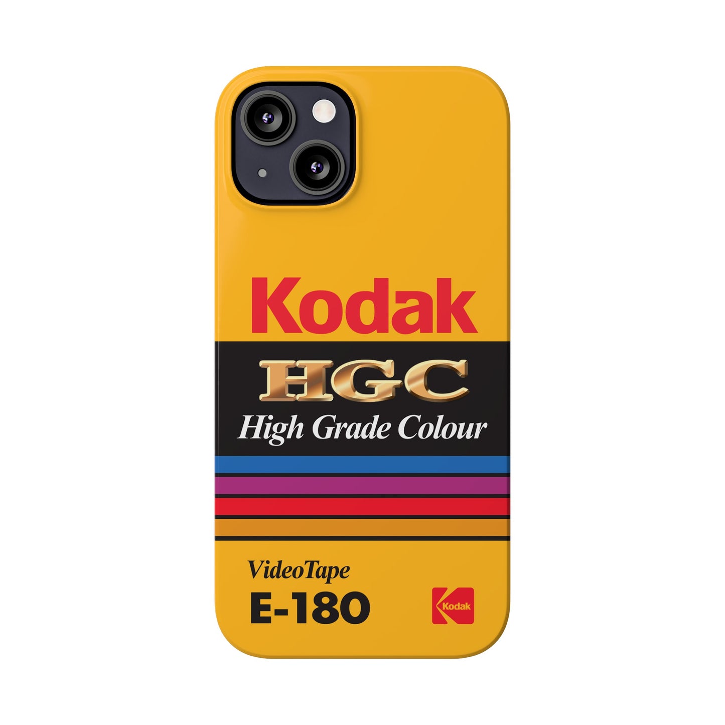 VHS Visions - retro Kodak HGC High Grade Colour E-180 VHS tape inspired slim iPhone cases