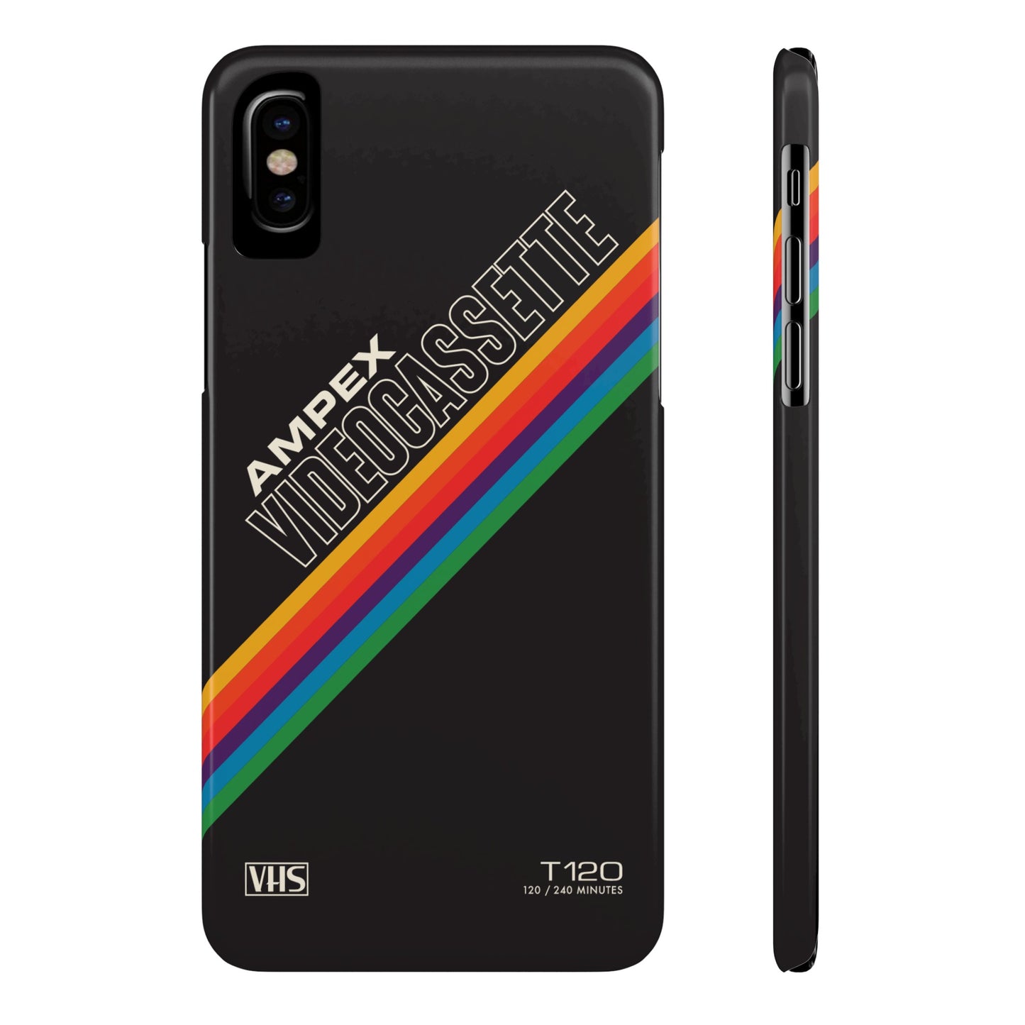 VHS Visions - retro AMPEX T-120 VHS tape inspired slim iPhone cases