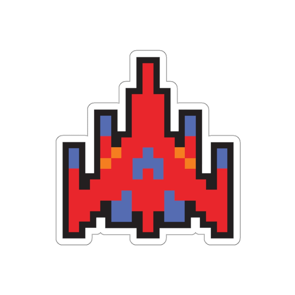 8-bit Legends: Galaga Red Fighter die-cut stickers - Rerun Designs