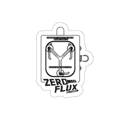 Back to the Future movie inspired "Zero Flux Given" flux capacitor die-cut vinyl sticker - Rerun Designs