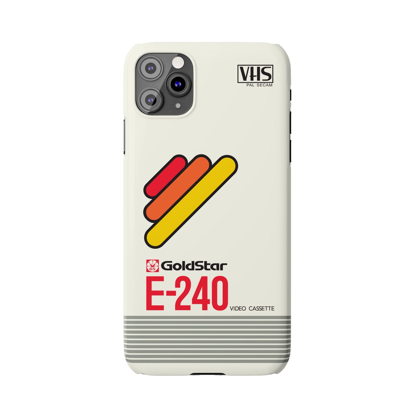 VHS Visions - retro Goldstar E-240 VHS tape inspired slim iPhone cases