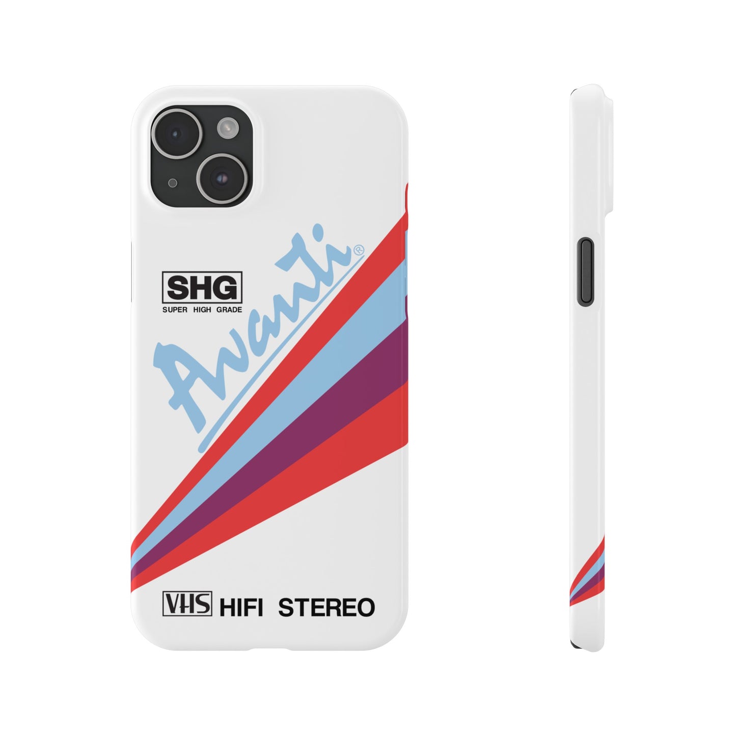 VHS Visions - retro Avanti SHG VHS tape inspired slim iPhone cases