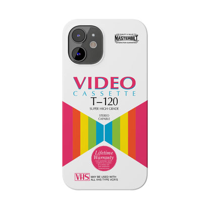 VHS Visions - retro Masterbilt T-120 Super High Grade VHS tape inspired slim iPhone cases