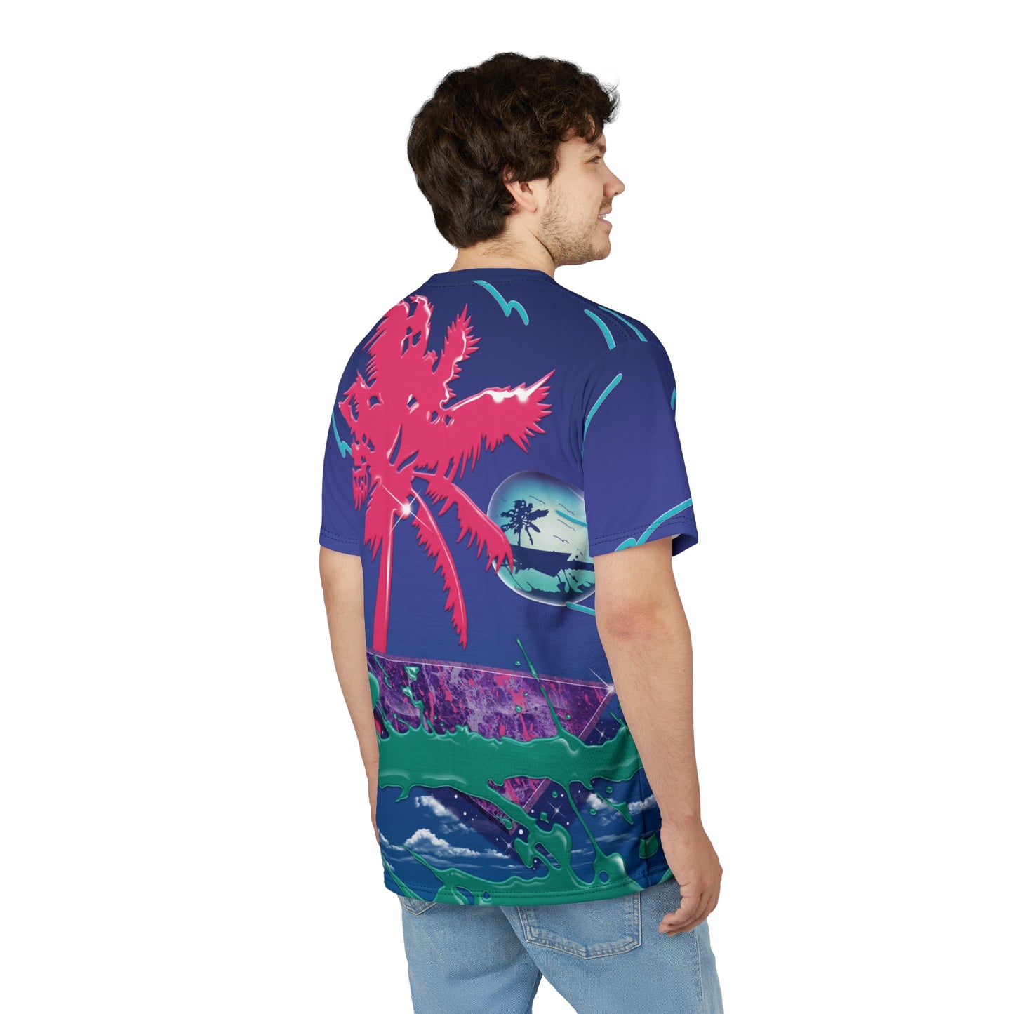 Pink Palm - Trapper Keeper inspired unisex cut & sew all over print tee